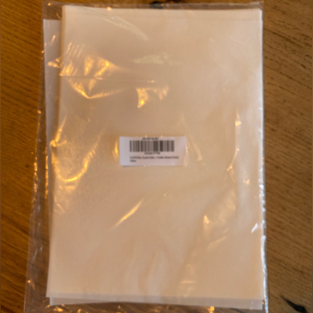 White fusible double sided 8x11” Paper Sheets